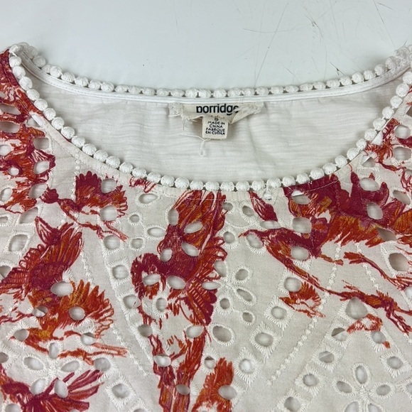 Anthropologie Porridge Short Sleeve Eyelet Slip On Top - Picture 5 of 9